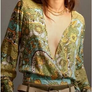 Tiny Long-Sleeve Printed V-Neck Wrap